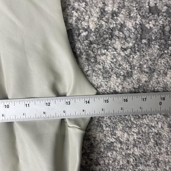 Wilfred Free Bodysuit Womens Medium Light Gray Faux Leather Sleeveless Stretch - Picture 4 of 9